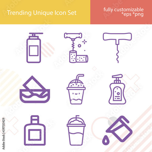 Simple set of graceful related lineal icons.