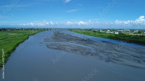 Saturday, July 1, 2017, Lanyang Creek Outlet Coastal Scenery, Yilan City, Taiwan. photo