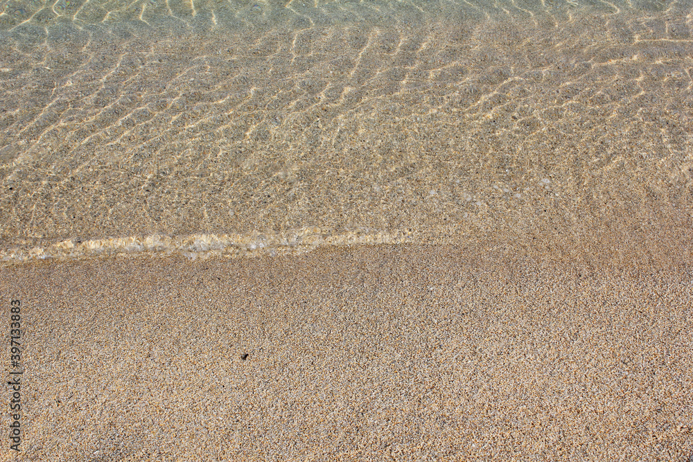 Soft beautiful ocean wave on sandy beach. Background Soft beautiful ocean wave on sandy beach. Background