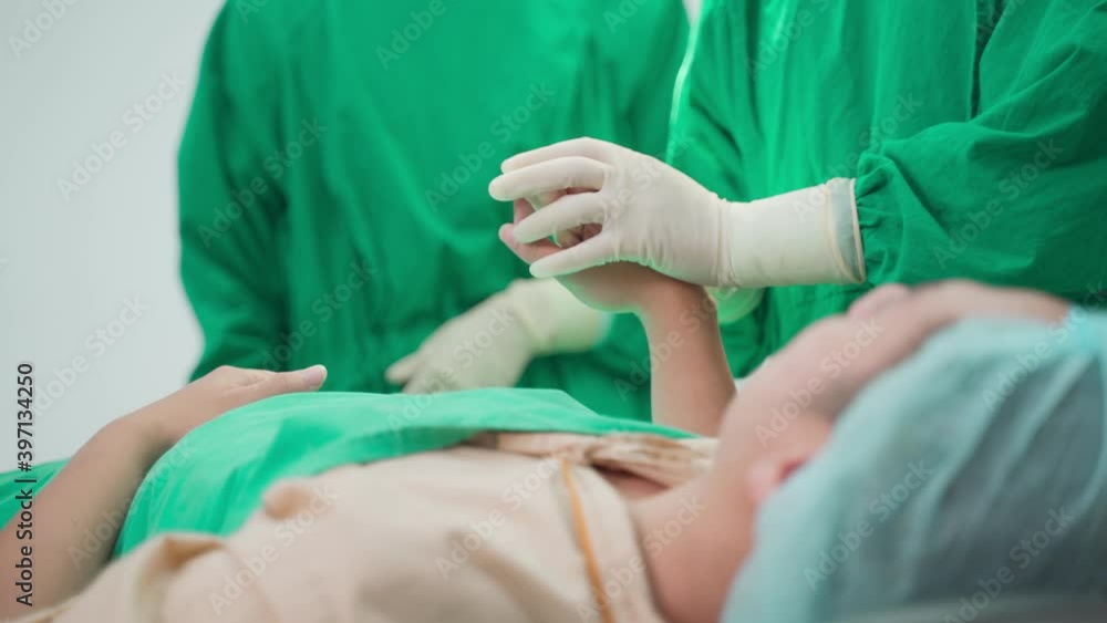 Doctors give encourage to inpatient by holding hand and touch shoulder Doctors give encourage to inpatient by holding hand and touch shoulder