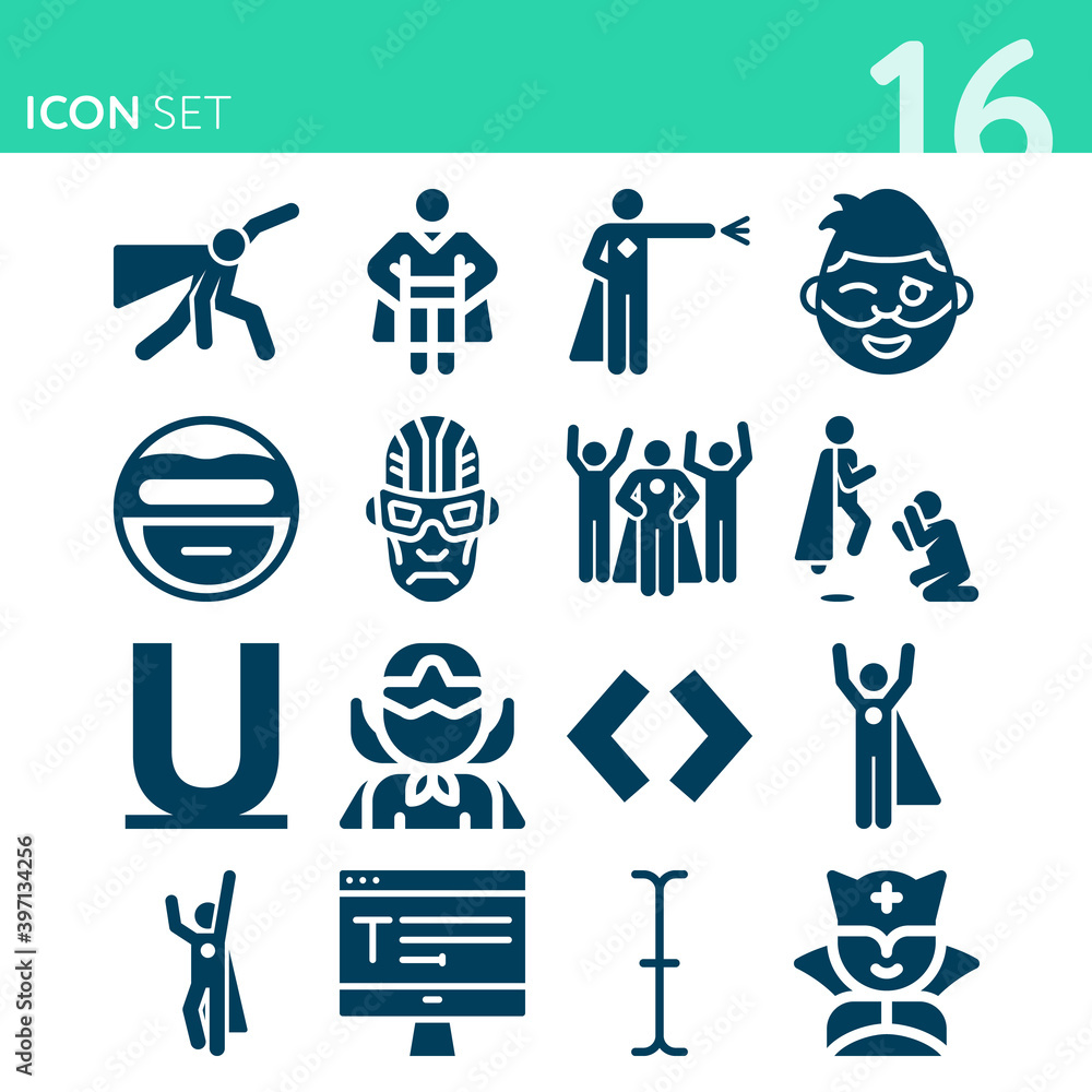 Simple set of 16 icons related to bold Simple set of 16 icons related to bold