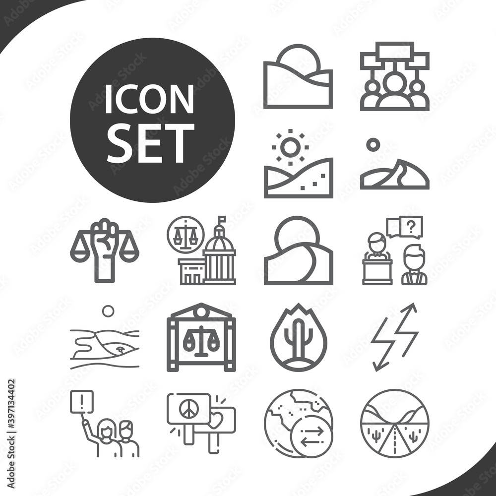 Simple set of dissent related lineal icons. Simple set of dissent related lineal icons.