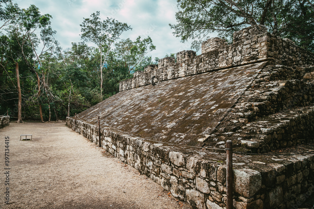 Ancient Mayan city in Mexico. Ruins of the city of Coba, Yucatan