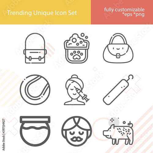 Simple set of fauna related lineal icons.