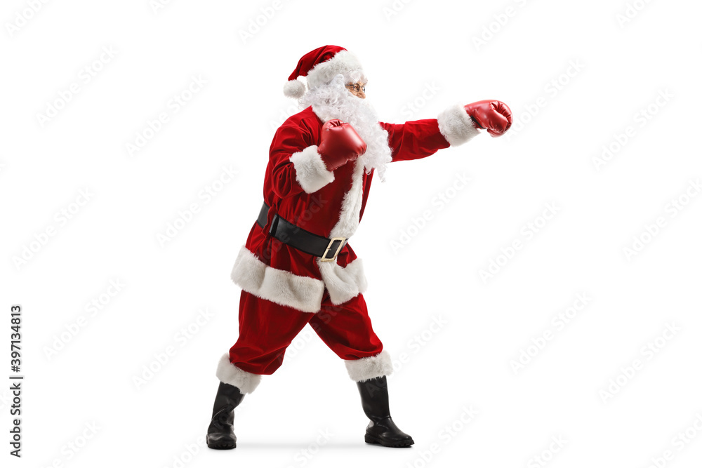 Full length profile shot of santa claus training box Full length profile shot of santa claus training box