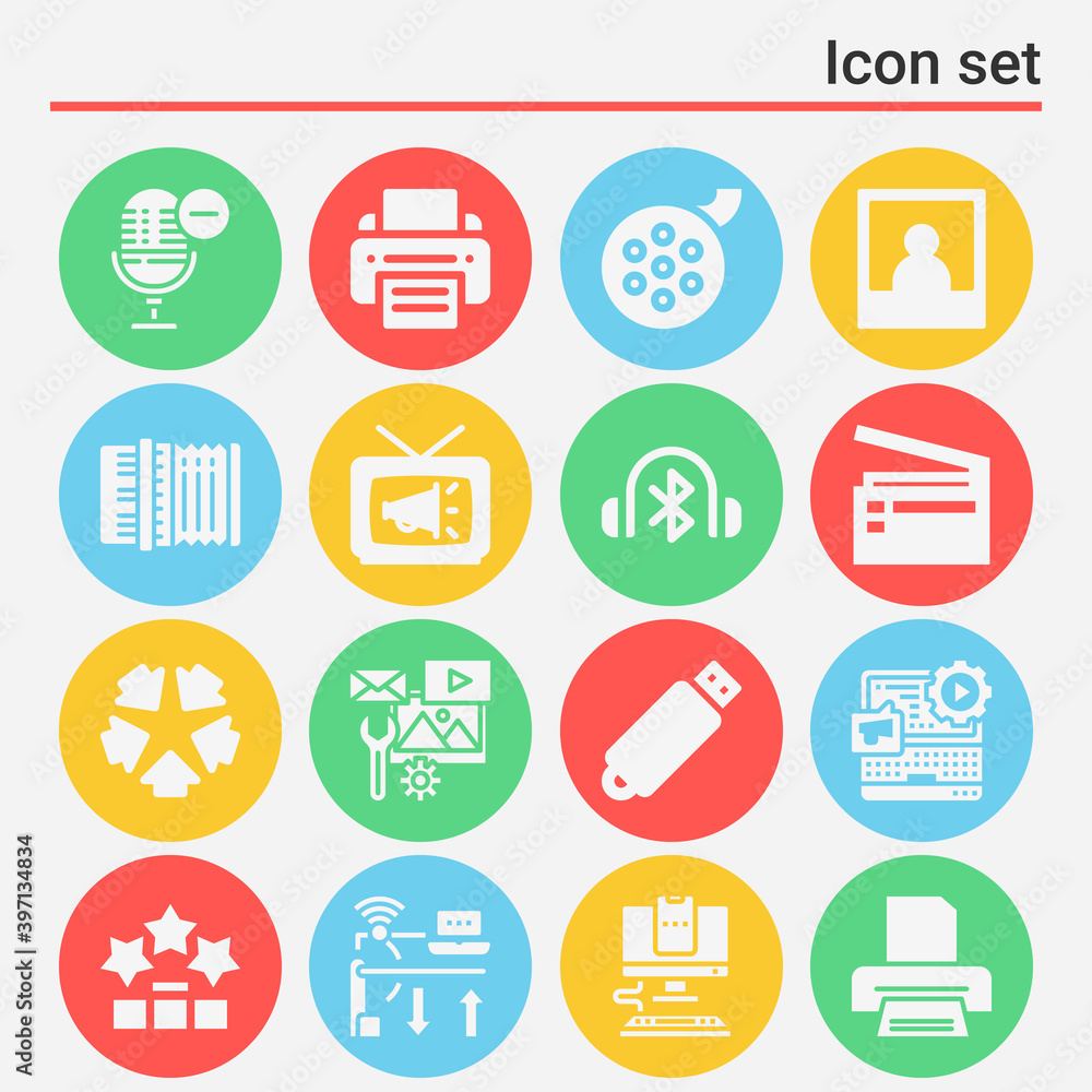16 pack of photo filled web icons set 16 pack of photo filled web icons set