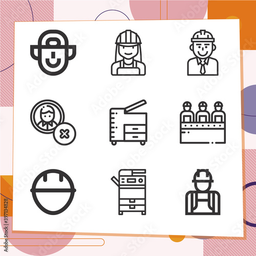 Simple set of 9 icons related to marginal