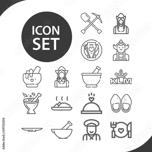Simple set of trench related lineal icons.
