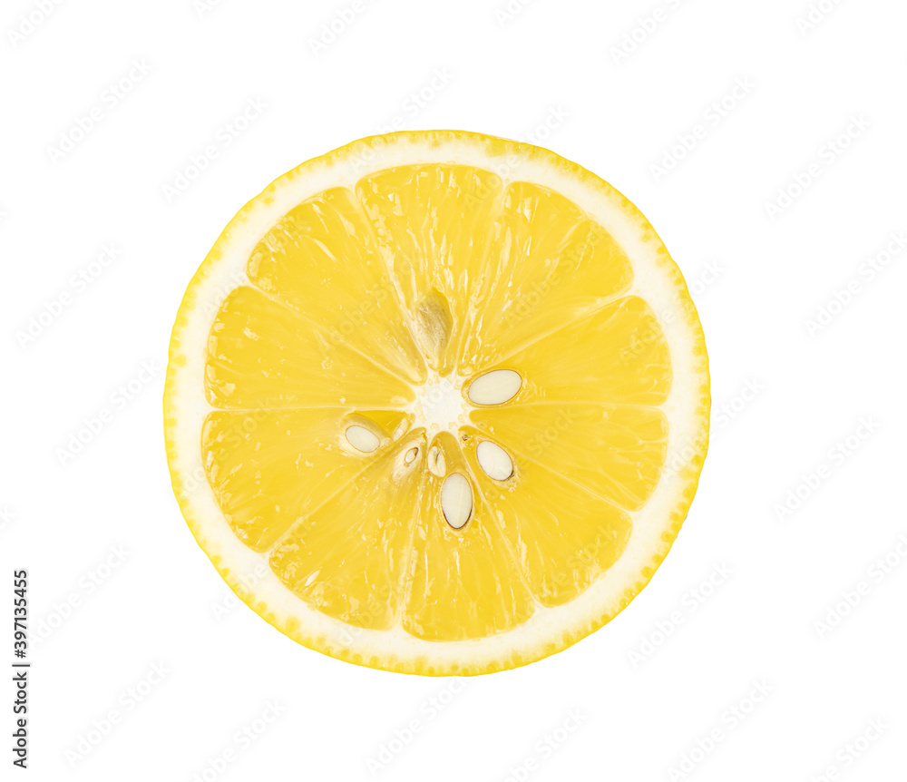 Sliced lemon fruit on white background Sliced lemon fruit on white background