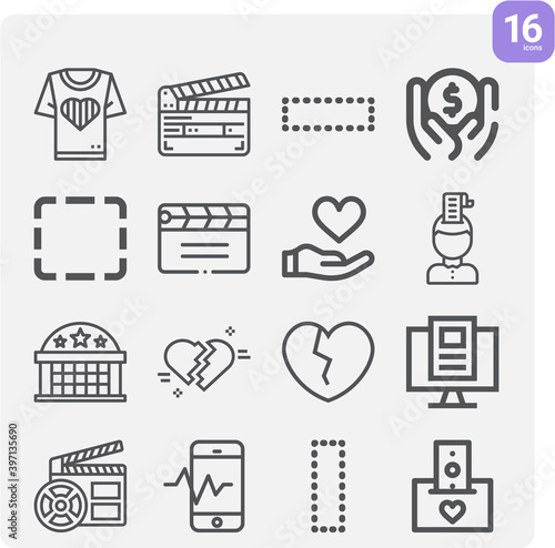Simple set of dies related lineal icons.