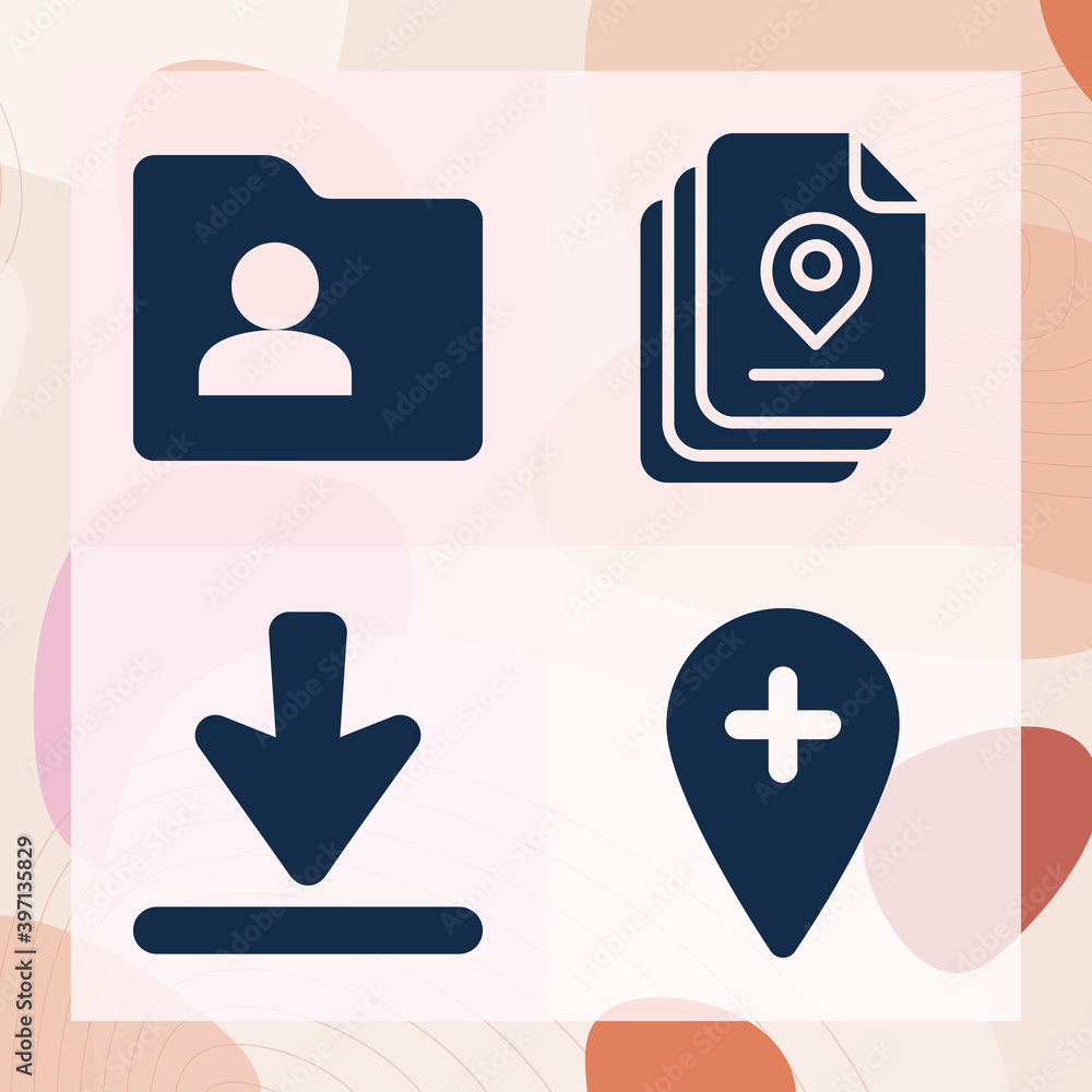 Simple set of include related filled icons Simple set of include related filled icons