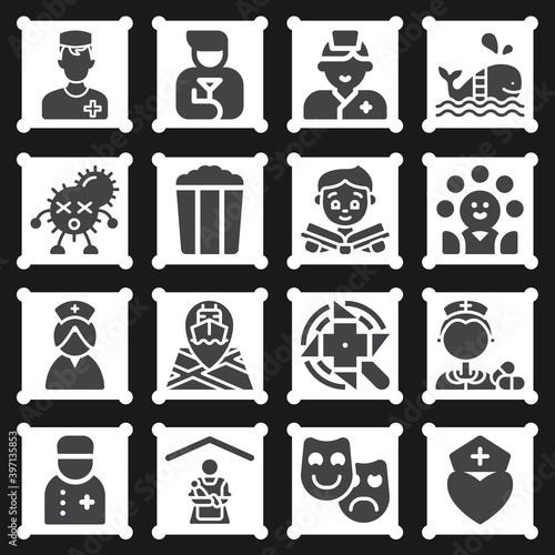 16 pack of entertain  filled web icons set