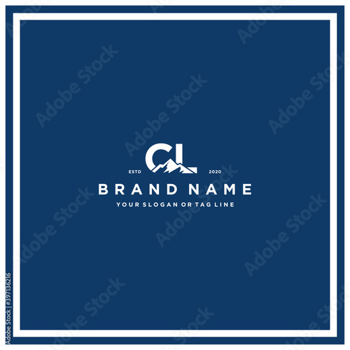 letter CL mountain logo design vector