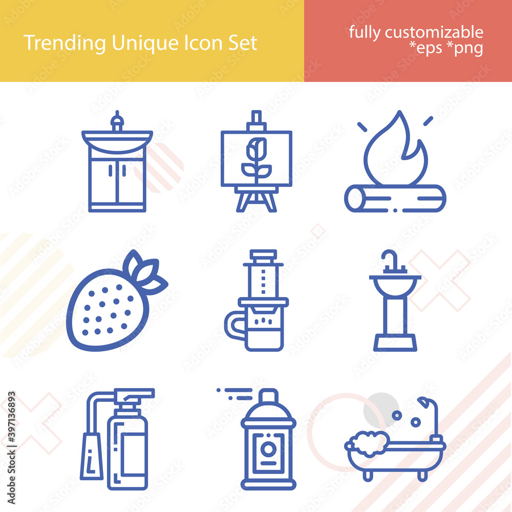 Simple set of drop related lineal icons. Simple set of drop related lineal icons.