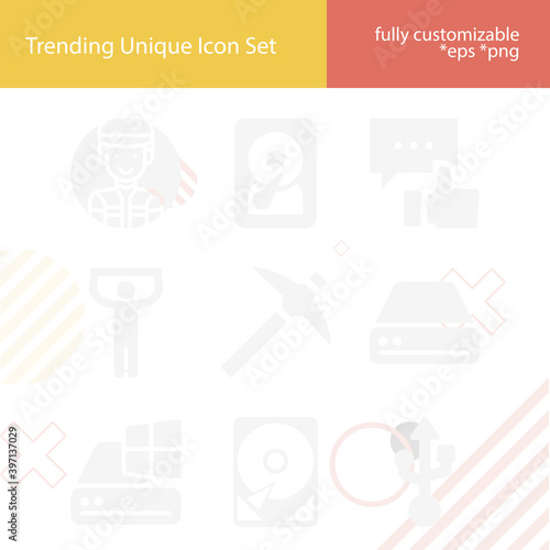 Simple set of dig related filled icons.