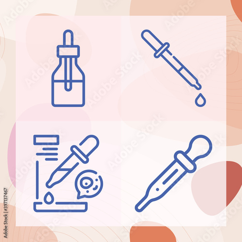 Simple set of pipette related lineal icons