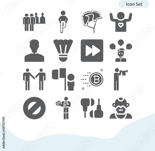 Simple set of male related filled icons.