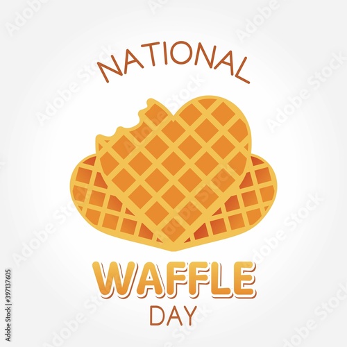National Waffle Day Vector Illustration. Suitable for greeting card poster and banner.