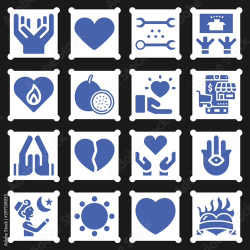 16 pack of devotion  filled web icons set