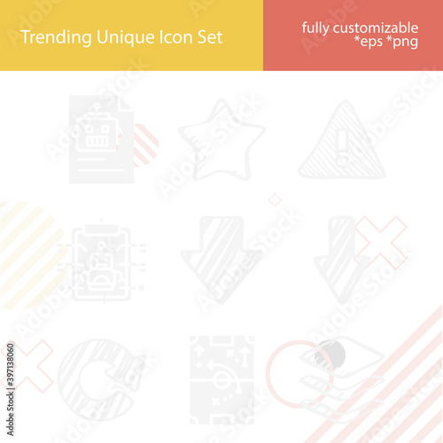 Simple set of sketches related filled icons.