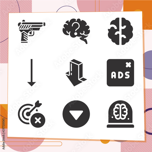 Simple set of 9 icons related to kill