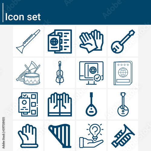 Simple set of legal document related lineal icons.