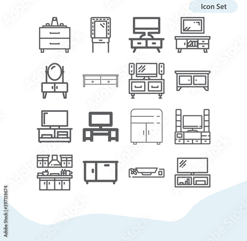 Simple set of medicine chest related lineal icons.