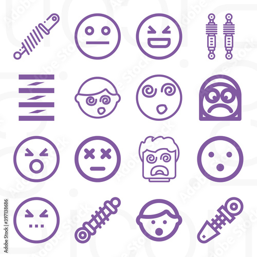 16 pack of outrage  lineal web icons set