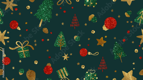Happy Holidays Seamless pattern vector. Happy New year 2021 background. Happy Winter patterns design concept for fabric, cover, invitation card, website banner, social media story and post.