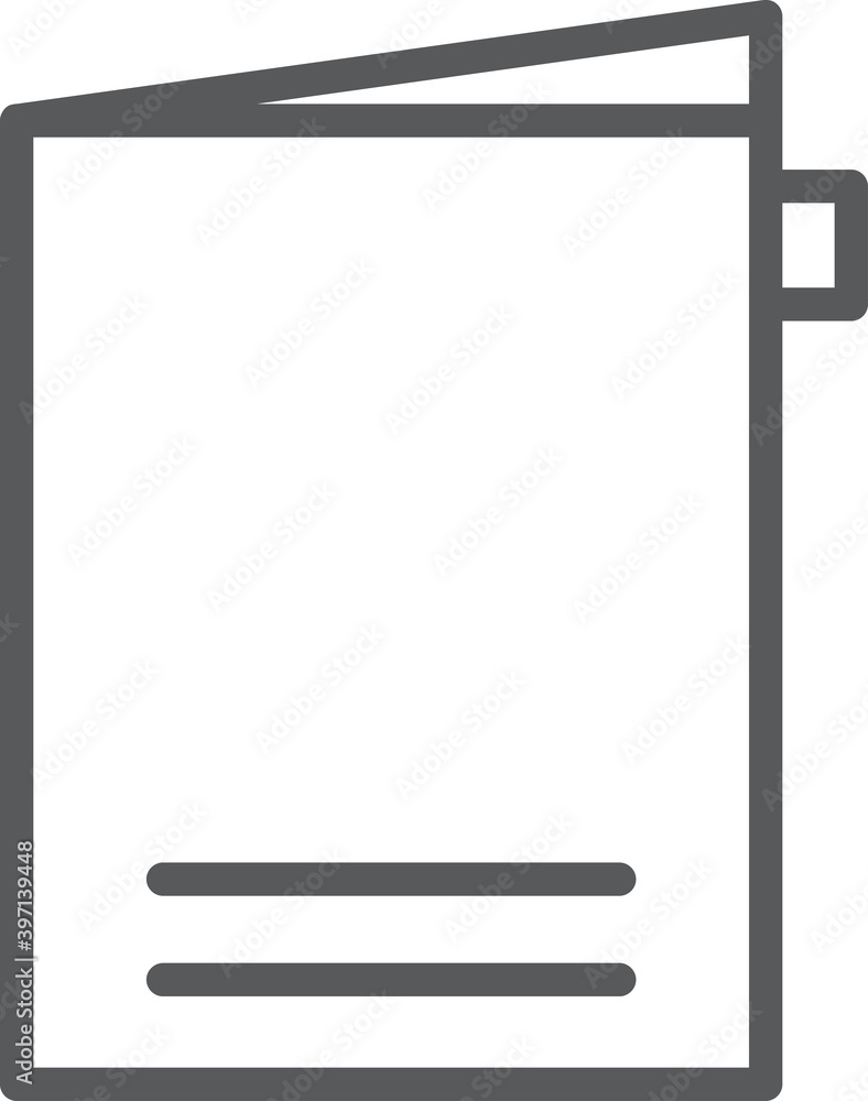 Document icon. outline vector sign, linear style pictogram isolated on white. Document icon. outline vector sign, linear style pictogram isolated on white.