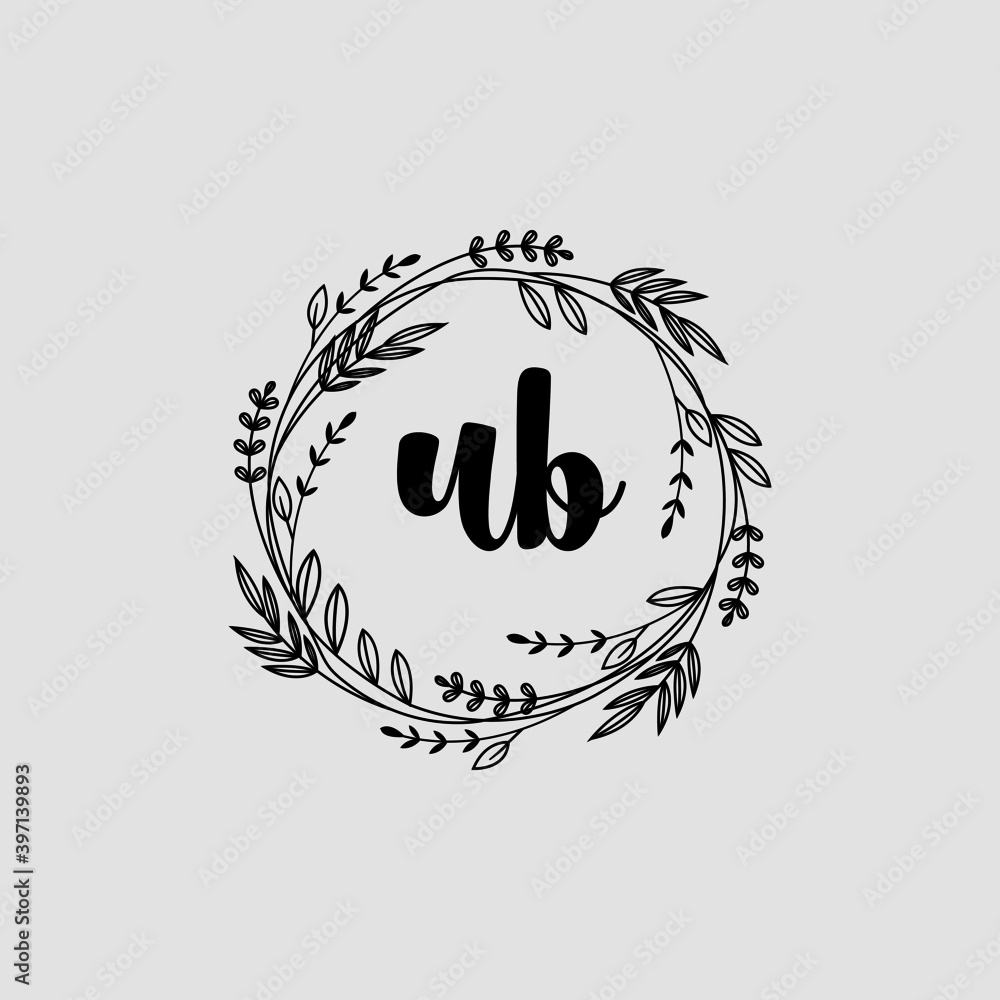 UB Initial handwriting logo template vector 