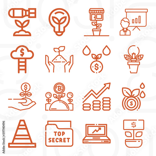 16 pack of hormone  lineal web icons set