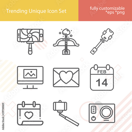 Simple set of wrapped related lineal icons.