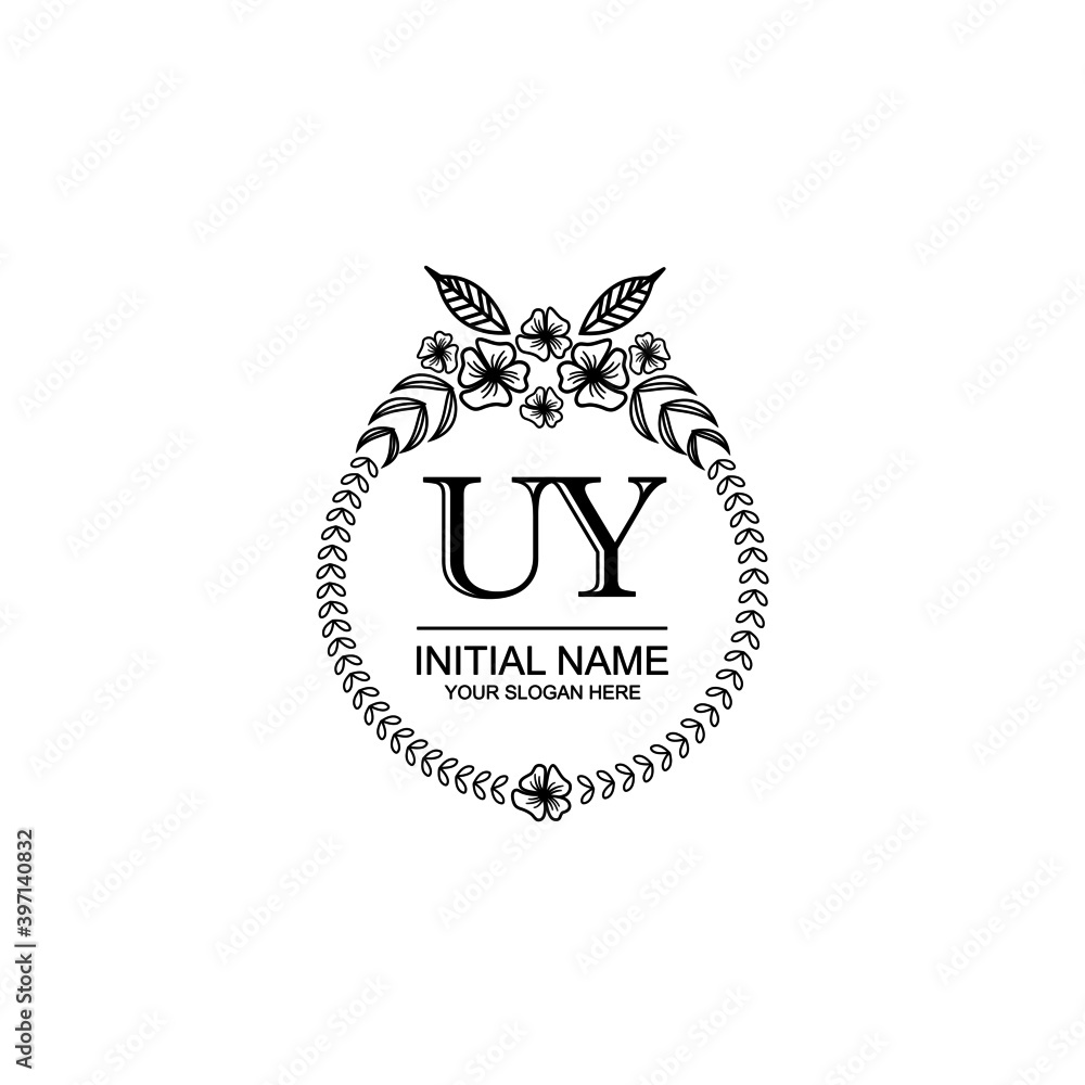 UY Initial handwriting logo template vector UY Initial handwriting logo template vector