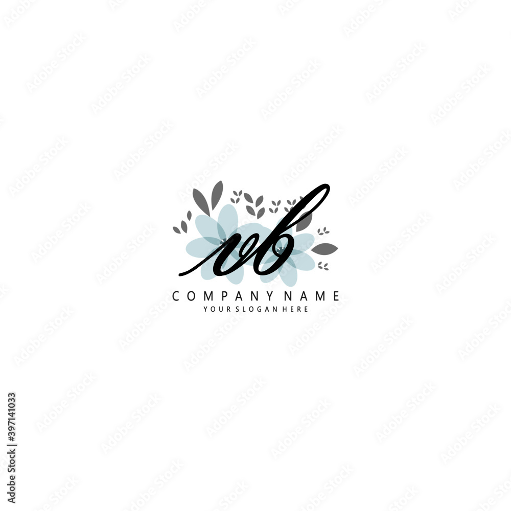 Fototapeta premium VB Initial handwriting logo template vector