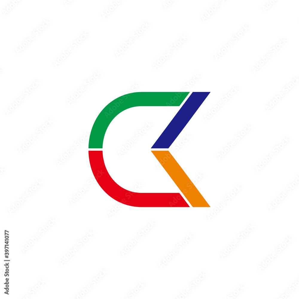 letter ck simple geometric colorful geometric line logo vector letter ck simple geometric colorful geometric line logo vector