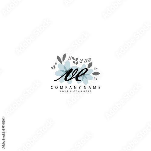 VE Initial handwriting logo template vector 