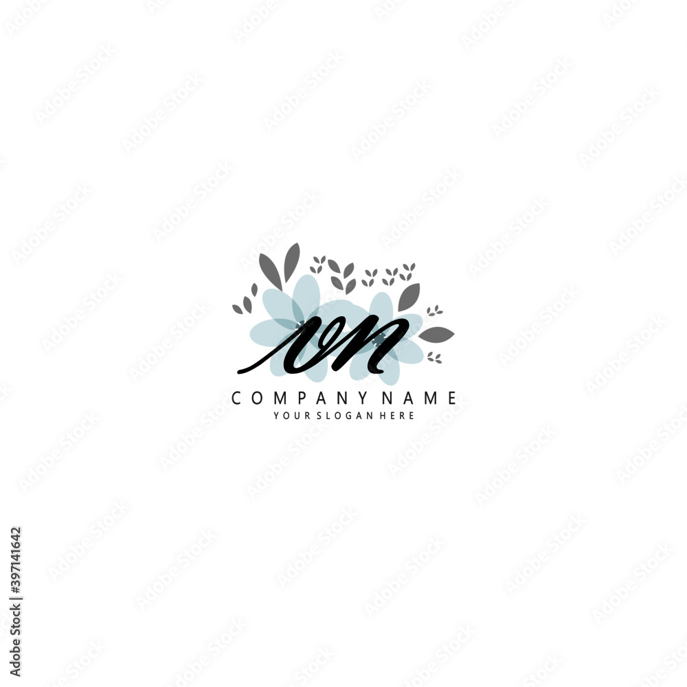 Obraz premium VN Initial handwriting logo template vector 