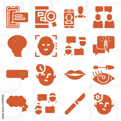 16 pack of chin  filled web icons set