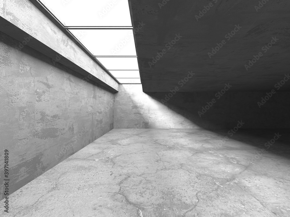 Abstract architecture interior background. Empty concrete room