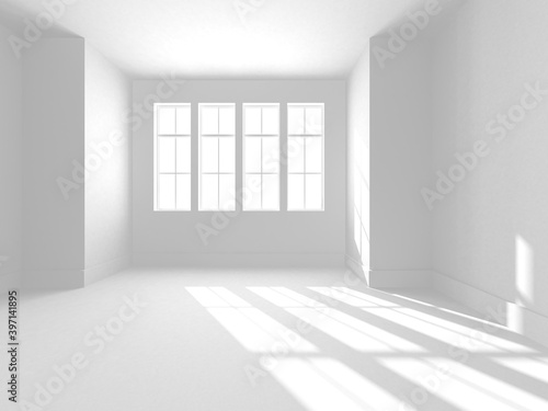 White Modern Empty Room. Abstract Building Concept