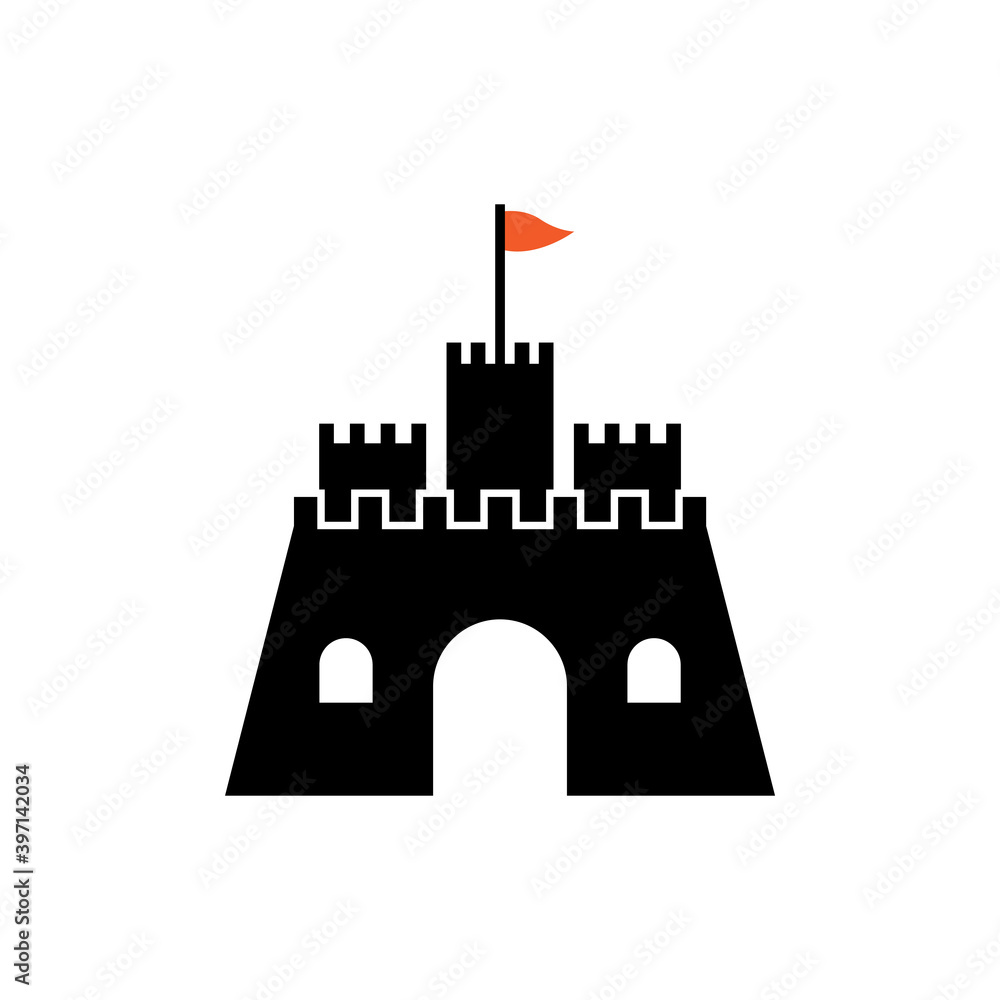 Castle icon design template vector isolated illustration