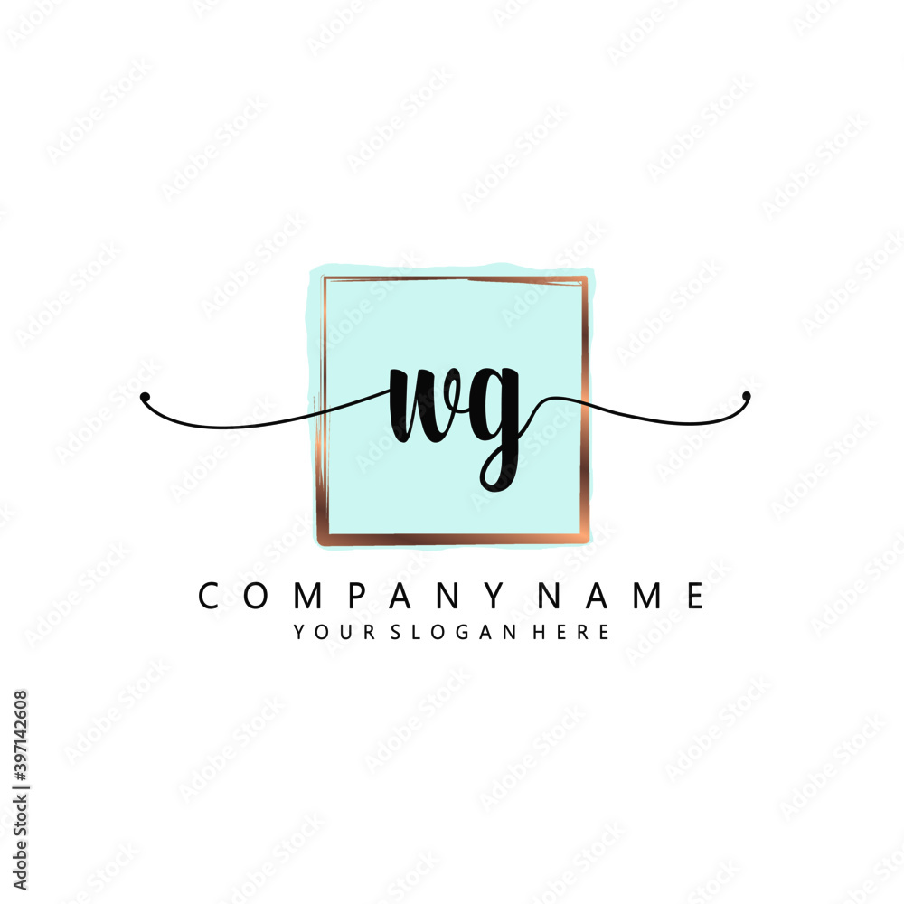 WG Initial handwriting logo template vector WG Initial handwriting logo template vector