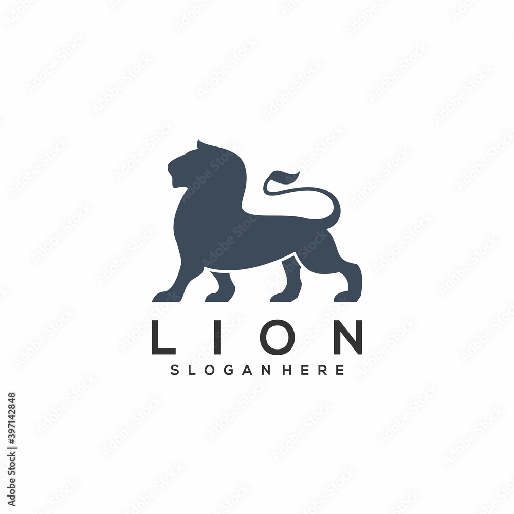 Logo illustration lion sillhouette Vector design