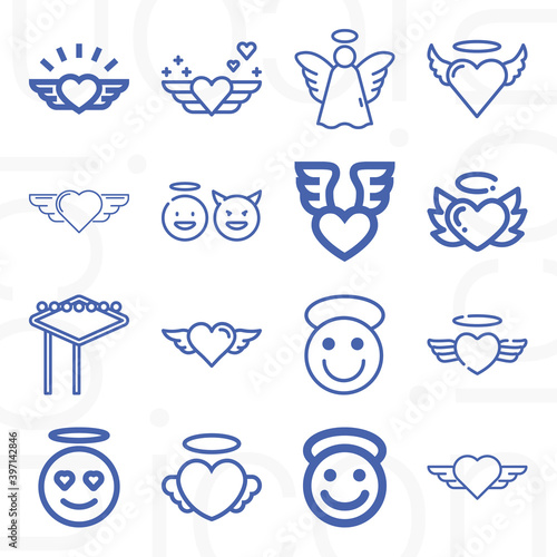 16 pack of angeles  lineal web icons set
