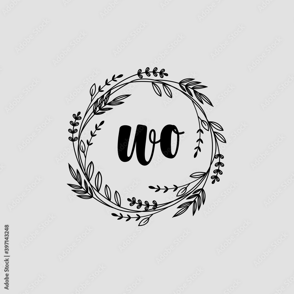 WO Initial handwriting logo template vector WO Initial handwriting logo template vector