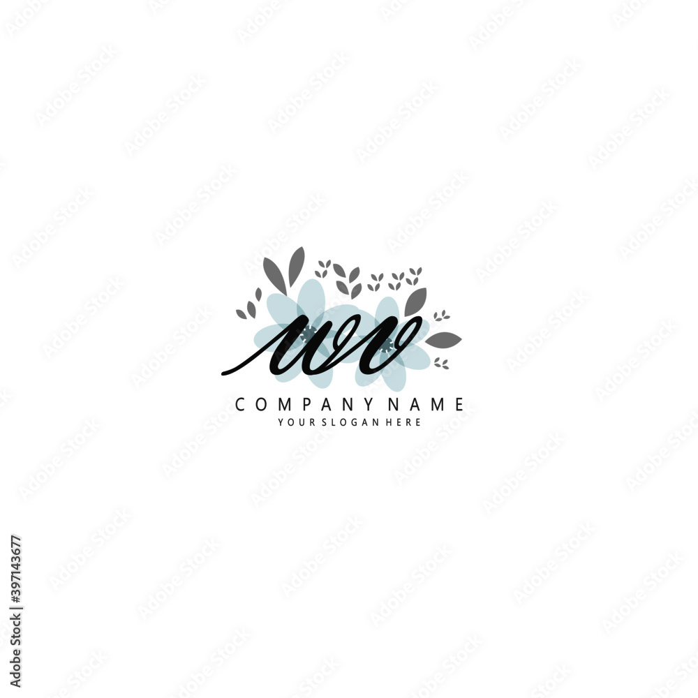 WV Initial handwriting logo template vector WV Initial handwriting logo template vector