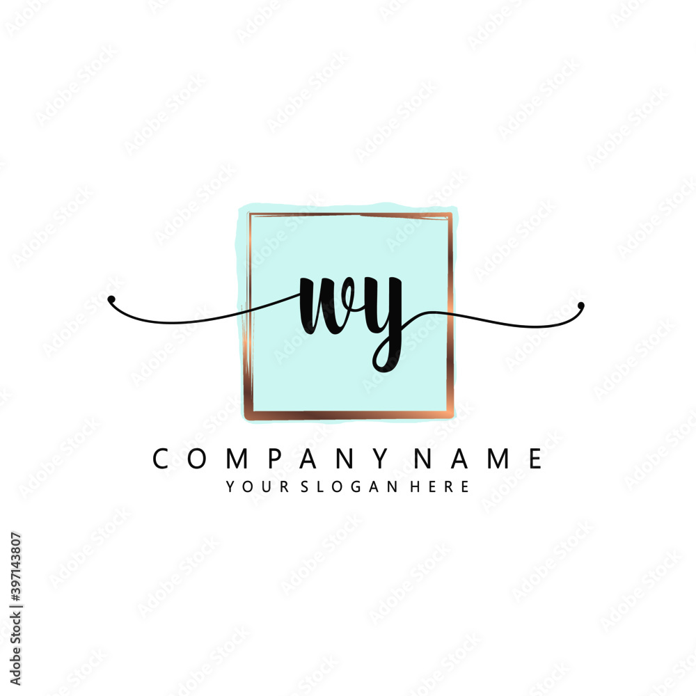 WY Initial handwriting logo template vector WY Initial handwriting logo template vector