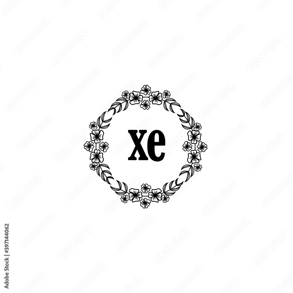 XE Initial handwriting logo template vector XE Initial handwriting logo template vector