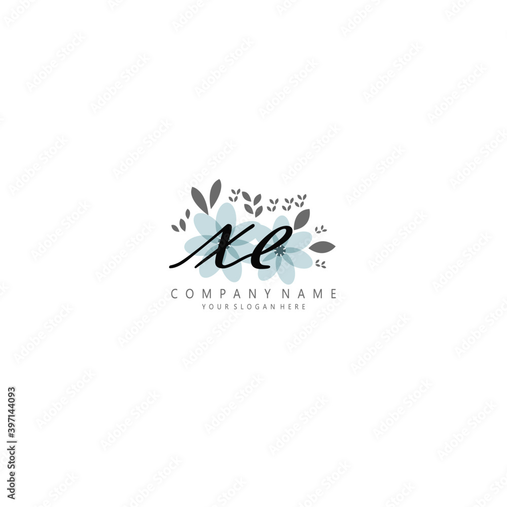 XE Initial handwriting logo template vector XE Initial handwriting logo template vector